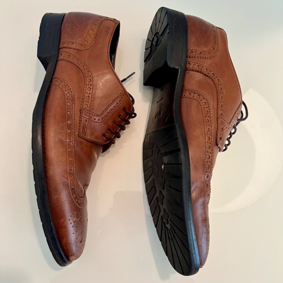 Hugo Boss Men\'s Wingtip Dress Leather Shoes Brown Size 8.5 main image 5